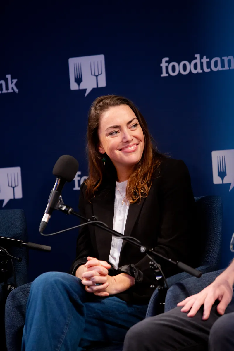 Emily speaking on a Food Tank panel
